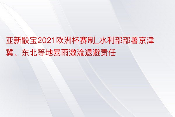 亚新骰宝2021欧洲杯赛制_水利部部署京津冀、东北等地暴雨激流退避责任